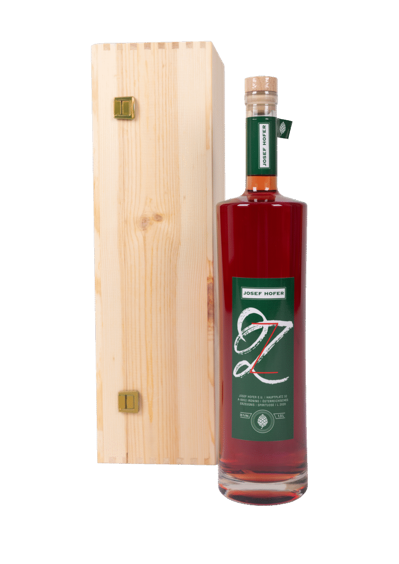 Zirbenz 1.5 L mit Holzkiste